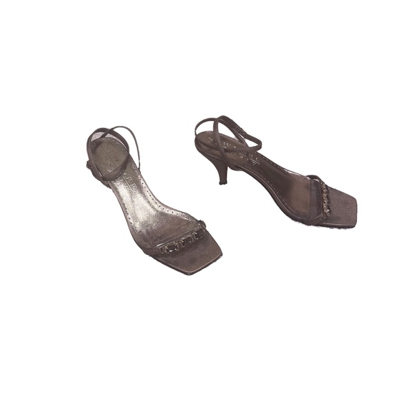 New York Transit Bronze strappy heels. Size 7.5 - Picture 1 of 6